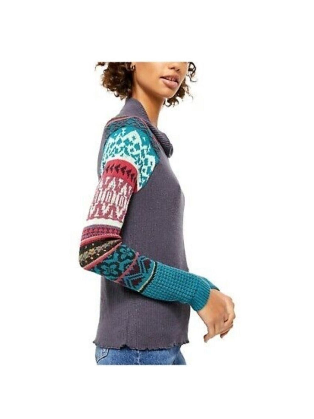 Nwot Free People Prism Thermal Turtleneck Sweater